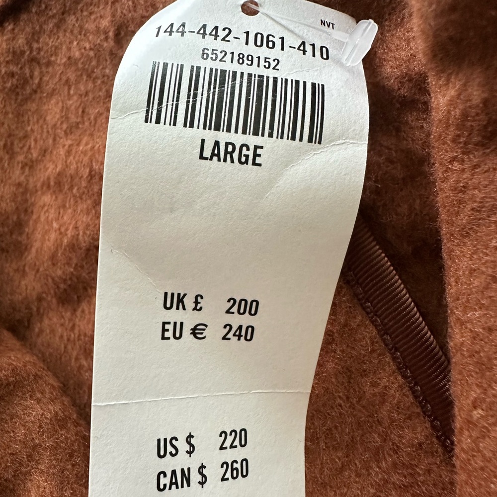 Abercrombie & Fitch Brown Wool-Blend Belted Blanket Coat NWT Size L - Picture 10 of 12